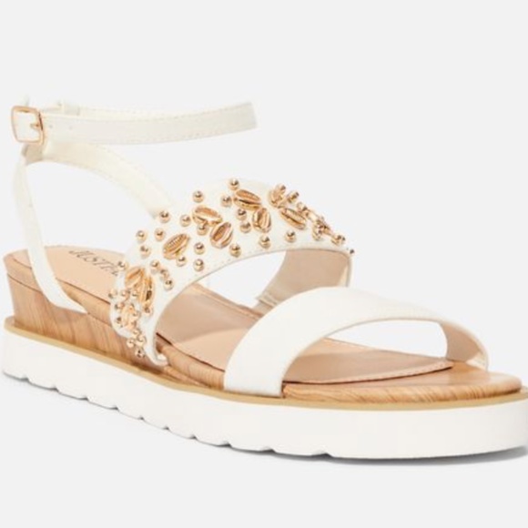white, platform sandals - Picture 1 of 6